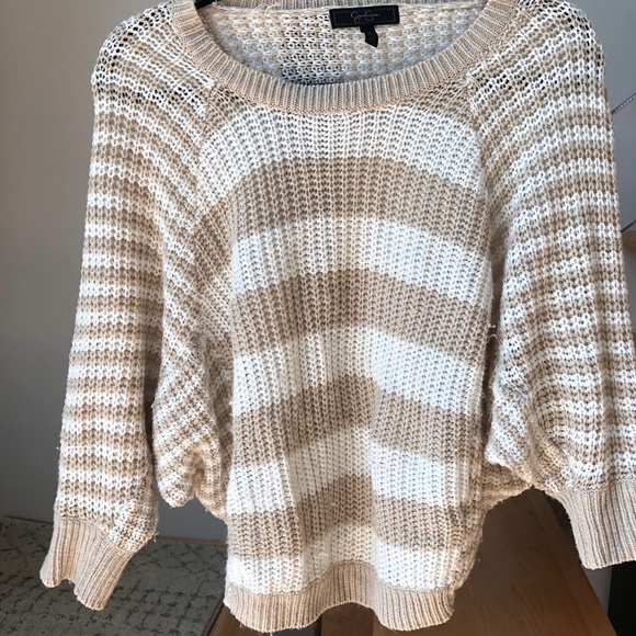 Cream and Tan Jessica Simpson Sweater - Picture 1 of 7